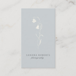 Blue floral photography business card