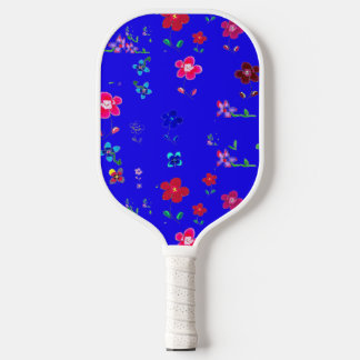 Blue floral pickleball paddle