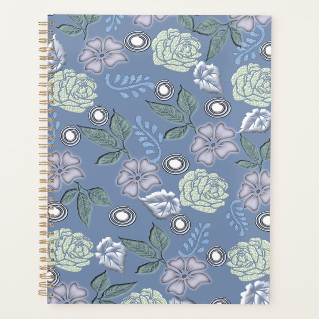 Blue Floral Planner (Front)