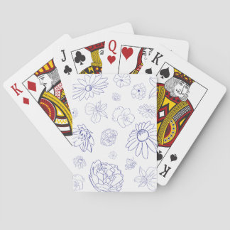 Blue Floral Playing Cards