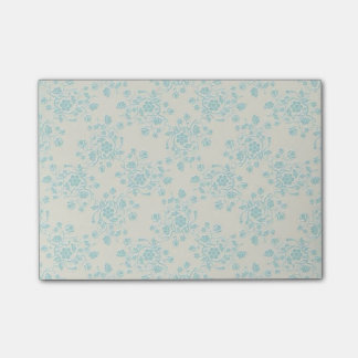 Blue floral post-it notes