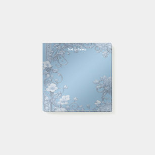Blue Floral Post it Notes