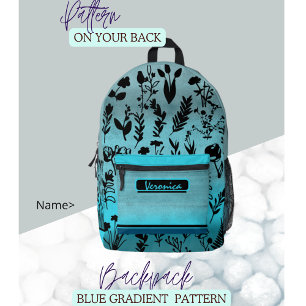 Blue Floral   Printed Backpack