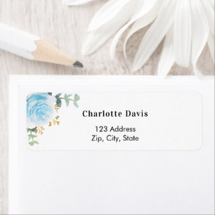 Blue floral return address