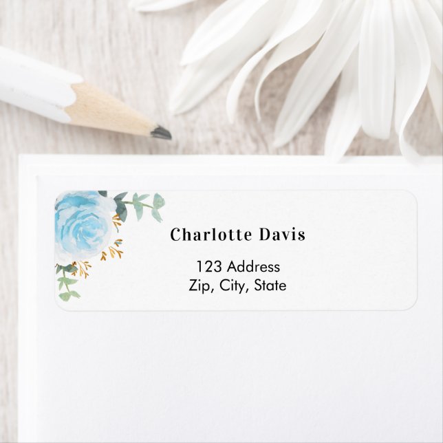 Blue floral return address (Insitu)