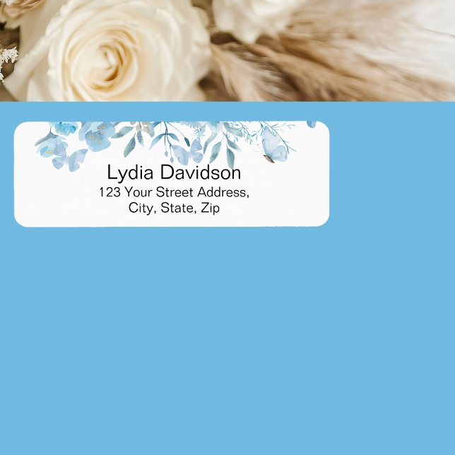 Blue Floral Return Address (Creator Uploaded)