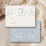 Blue Floral Romantic Calligraphy Garden Wedding RSVP Card<br><div class="desc">Complete your timeless wedding invitation suite with this Classic French chinoiserie RSVP card. Featuring delicate blue botanical florals, romantic calligraphy, and refined Victorian typography, this elegant response card offers a traditional and heirloom-inspired way for guests to reply. The front includes: • Graceful “Kindly RSVP” calligraphy header • Elegant serif response-by...</div>