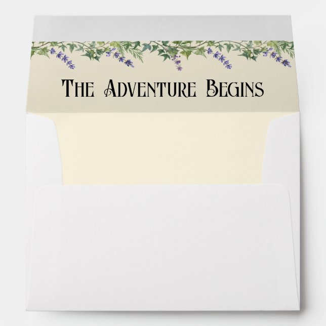 Blue Floral RPG Inspired Envelope (Back (Bottom))