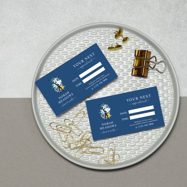 Blue Floral Scissors Hair Stylist Appointment (Creator Uploaded)