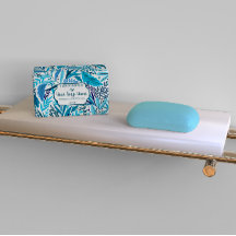 Blue Floral Soap Wrap Paper Sheet