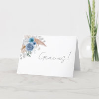 Blue Floral Spanish Baby Shower Boy