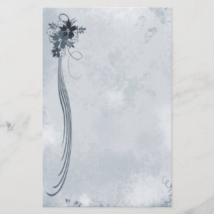 Blue Floral Stationery