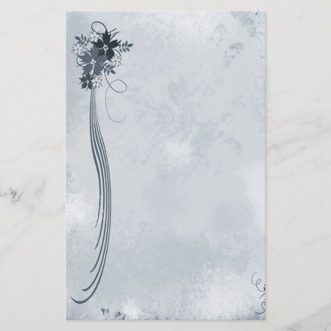 Blue Floral Stationery (Front)