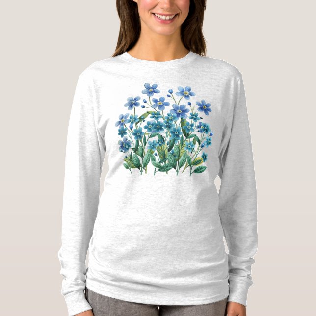 Blue Floral  T-Shirt (Front)