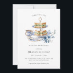 Blue Floral Tea Cup | Tea Sandwiches Bridal Shower Invitation<br><div class="desc">This chic tea party bridal shower invitation is perfectly pretty and a great way to get the party started. Let this pretty invitation give your party the stylish entrance it deserves. The watercolor florals, elegant fonts, and fun layout will capture your guest's attention. Start personalising this beautiful shower invitation today....</div>