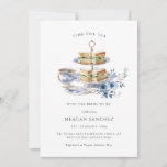 Blue Floral Tea Cup | Tea Sandwiches Bridal Shower Invitation<br><div class="desc">This chic tea party bridal shower invitation is perfectly pretty and a great way to get the party started. Let this pretty invitation give your party the stylish entrance it deserves. The watercolor florals, elegant fonts, and fun layout will capture your guest's attention. Start personalising this beautiful shower invitation today....</div>