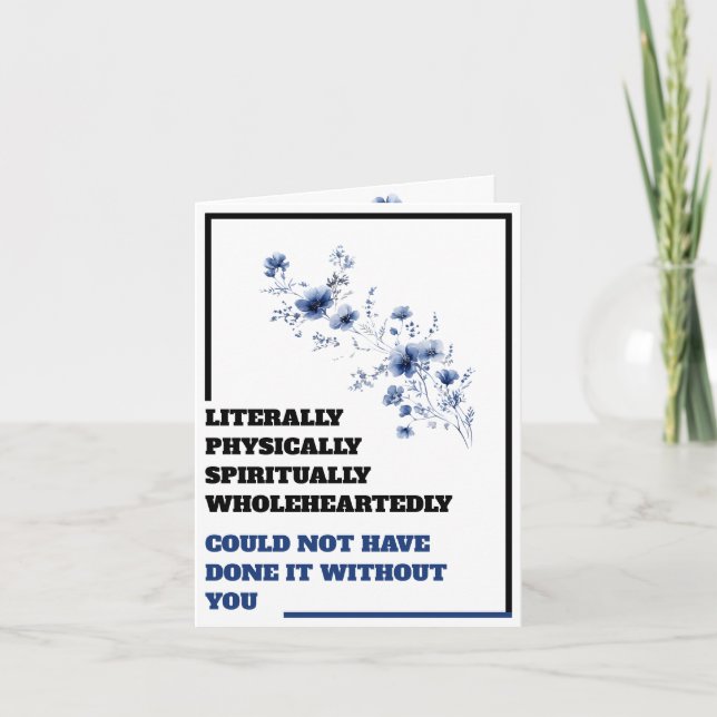 Blue Floral Thank You Card (Front)