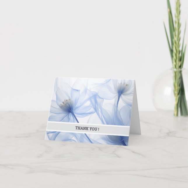 Blue Floral Thank You Card | Customisable (Front)