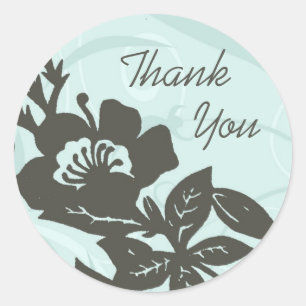 Blue Floral Thank You Envelope Seals