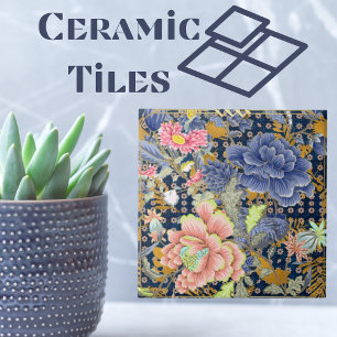 Blue Floral Tile