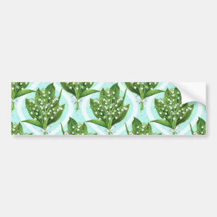 Blue floral tiles bumper sticker