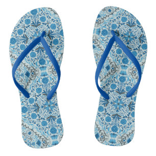 Blue floral tiles jandals