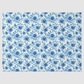 Blue Floral Tissue Paper
