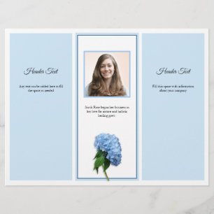 Blue Floral Tri-fold Business Brochure Photo Flyer