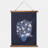 Blue floral vase