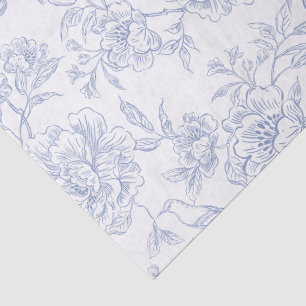 Blue floral vintage floral tissue paper