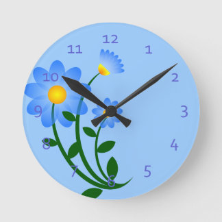 Blue Floral Wall Clocks