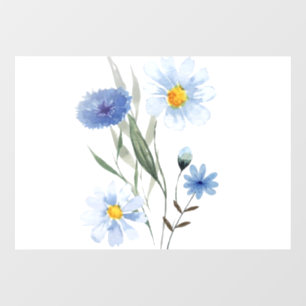 Blue Floral Watercolor Art   Elegant Wildflower Ho