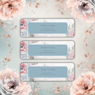 blue floral watercolor wildflower rose wedding