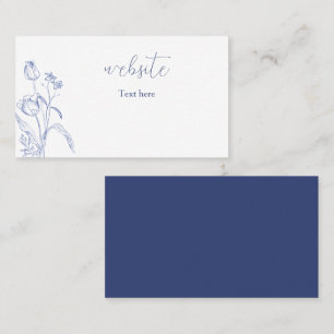 Blue floral website wedding card