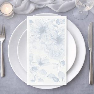 Blue Floral Wedding Guest Towels for Table Napkin