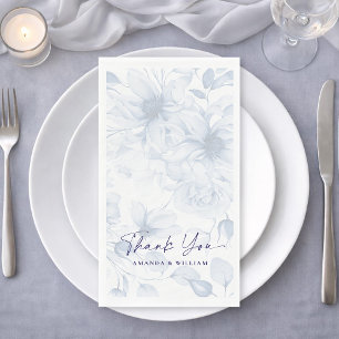 Blue Floral Wedding Guest Towels – Thank You Napkin