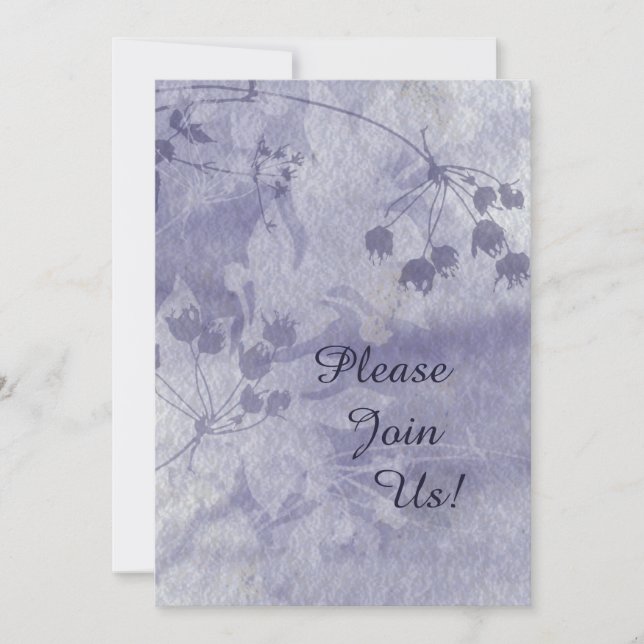 Blue Floral Wedding Invitation (Front)
