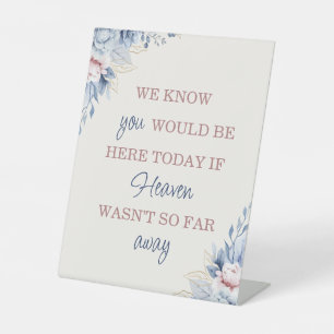 Blue Floral Wedding Memorial Table Sign