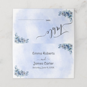 Blue Floral Wedding Seating Charts Place Card