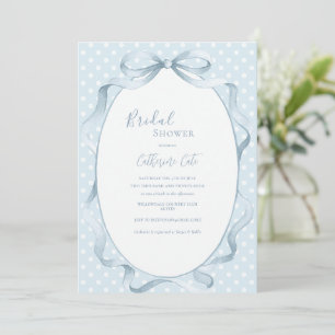 Blue Floral Whimsical Bridal Shower  Invitation
