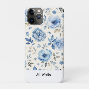 Blue Floral White Watercolor Case-Mate iPhone Case