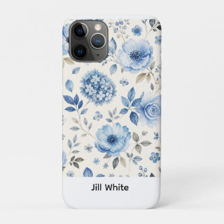 Blue Floral White Watercolor Case-Mate iPhone Case