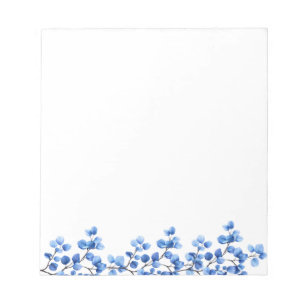 Blue Florals on Branches Notepad