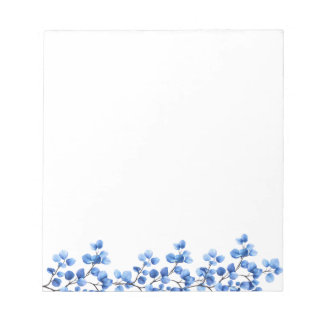 Blue Florals on Branches Notepad