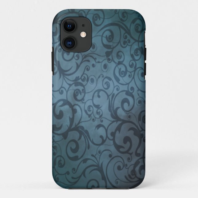 Blue Flourish Case-Mate iPhone Case (Back)