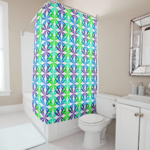 Blue Flourish Shower Curtain