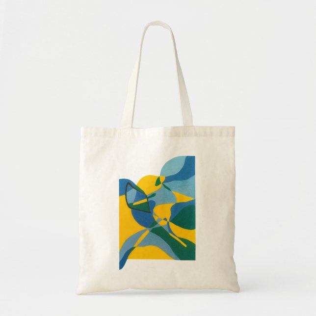Blue Flow Abstract Tote – Minimal Artistic Bag (Front)