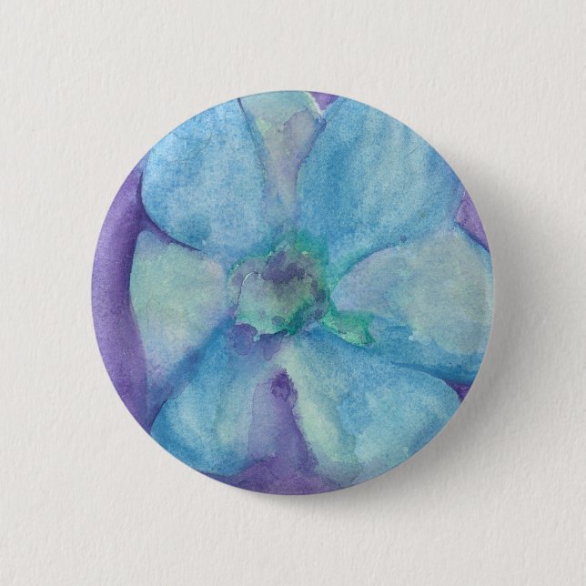Blue Flower 6 Cm Round Badge (Front)