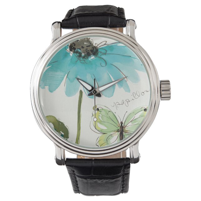 Blue Flower and Butterfly Watch (Front)