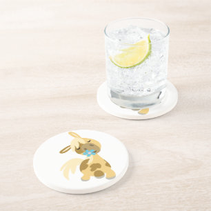 Blue Flower and Cute Cartoon Pony Coaster